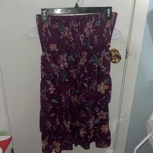 Purple strapless paisley dress- SIZE SMALL. AMERICAN EAGLE